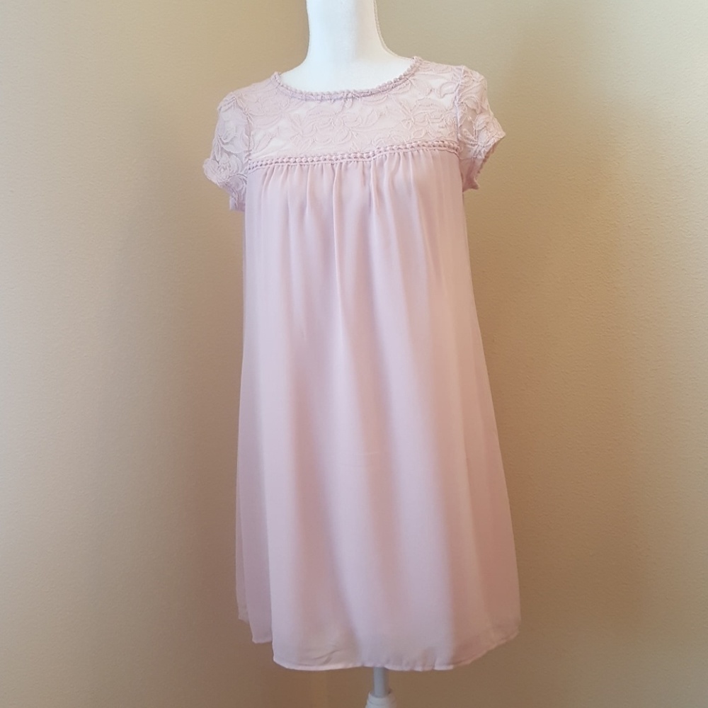FINAL SALE! AUW Blush Organza Dress w/Lace Top